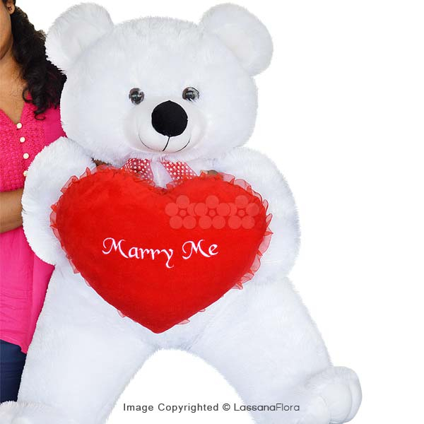 MARRY ME XXL WHITE TEDDY BEAR - Soft Toys - in Sri Lanka