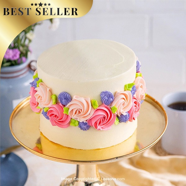Bakery Style Ribbon Cake | Egg free, Butter free Recipe - Polka Puffs