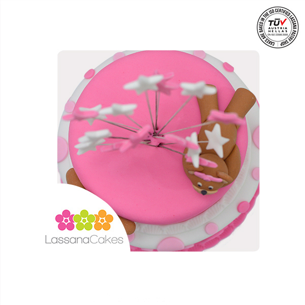 BABY PINK, TEDDY RIBBON CAKE 2.3 KG (5.07 LBS) - Lassana Cakes - in Sri Lanka