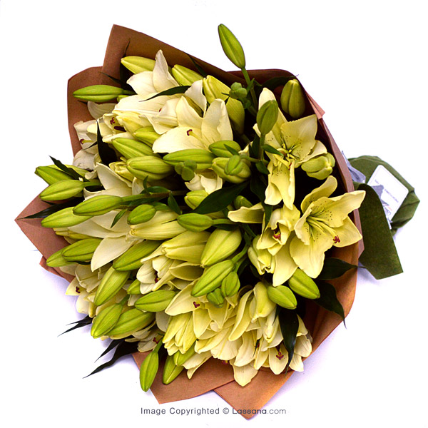 WHITE LILIES (10 STEMS) - Lovely Lilies - in Sri Lanka