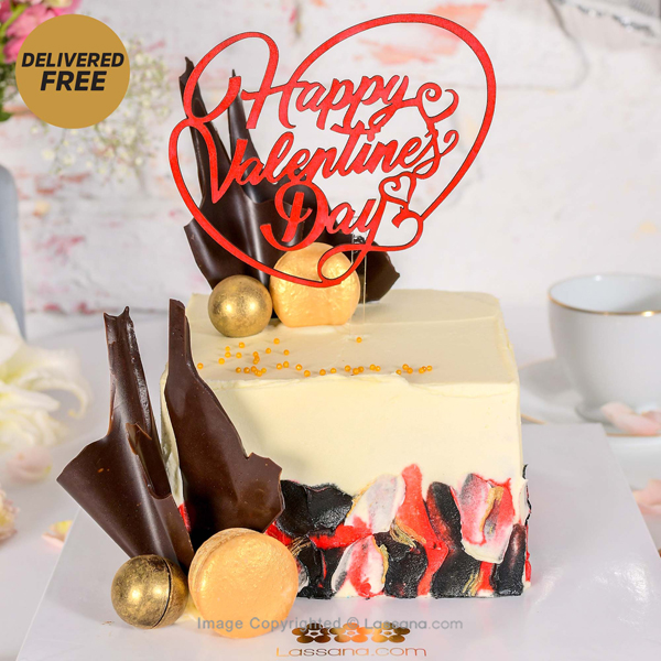 LAVISH LOVE VALENTINE'S DAY CAKE 1.2KG (2.6LBS) - Lassana Cakes - in Sri Lanka