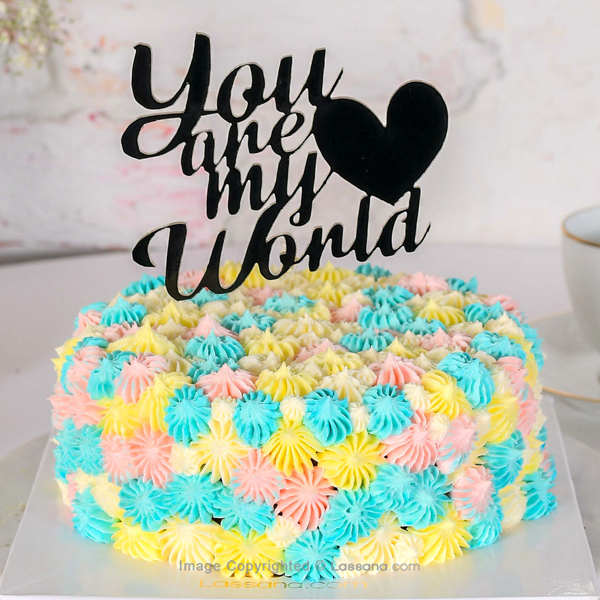 YOU ARE MY WORLD 1.25KG (2.7LBS) - Lassana Cakes - in Sri Lanka