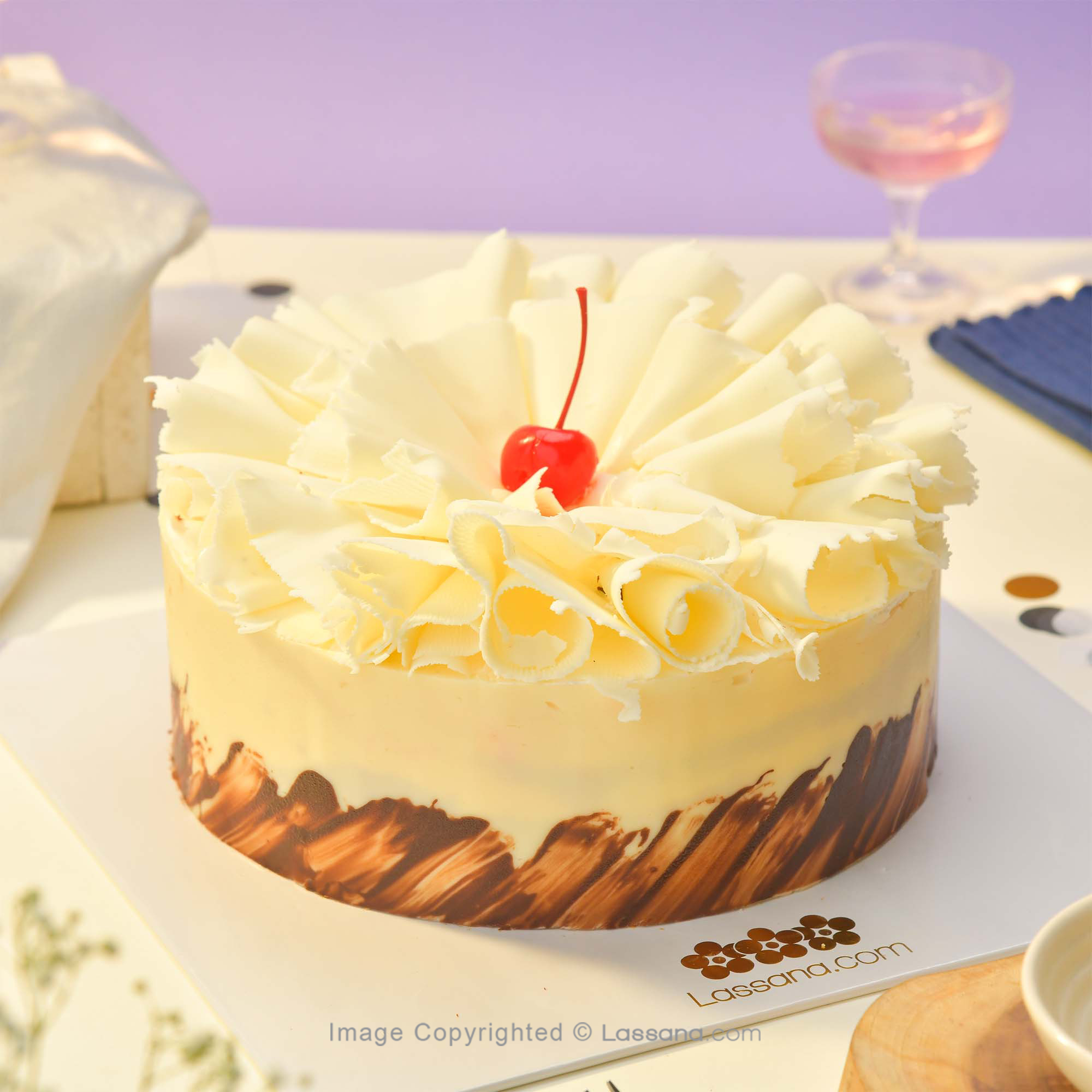 ROSE BLANC CAKE 1.3KG (2.8LBS) DELIVERED FREE IN OVER 100 CITIES - Lassana Cakes - in Sri Lanka