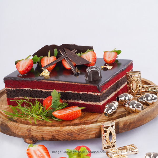 RED VELVET FUDGE SQUARE CAKE – 1KG (2.2 LBS) - Lassana Cakes - in Sri Lanka