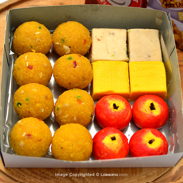 BOONDHI LADDU & BURFI COMBO BOX - PACK OF 3 - Indian Sweets - in Sri Lanka