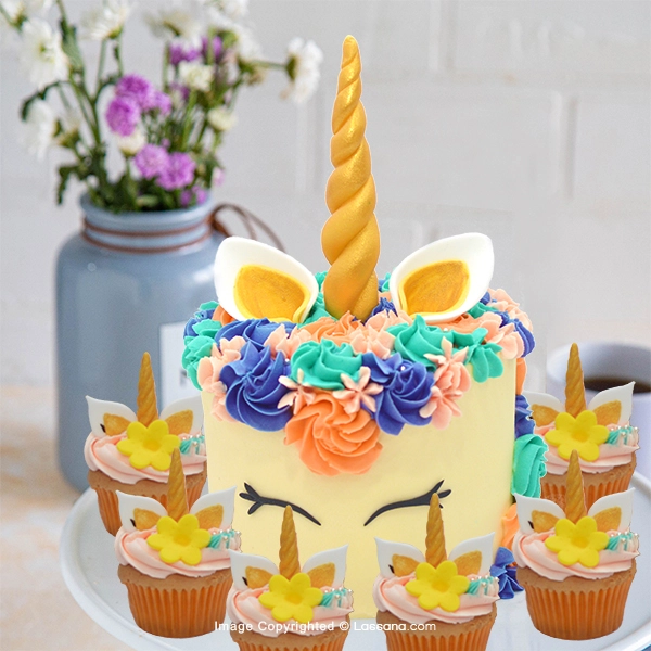 MAGICAL UNICORN CAKE & CUP CAKE COMBO DELIVERED FREE IN OVER 100 CITIES - Lassana Cakes - in Sri Lanka