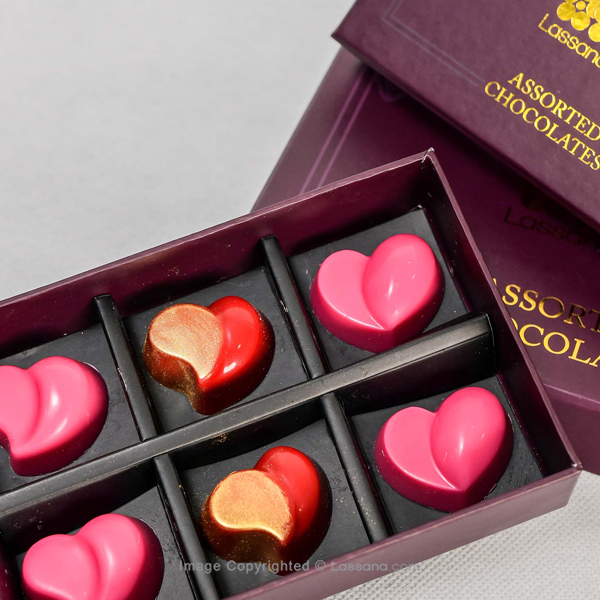 ROSEATE RED CHOCOLATE HEARTS - 6PCS - Lassana Chocolates - in Sri Lanka