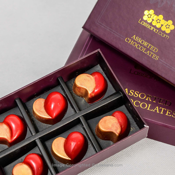 LAVISH RED CHOCOLATE HEARTS - 6PCS - Lassana Chocolates - in Sri Lanka