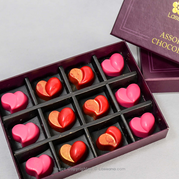 ROSEATE RED CHOCOLATE HEARTS - 12PCS - Lassana Chocolates - in Sri Lanka