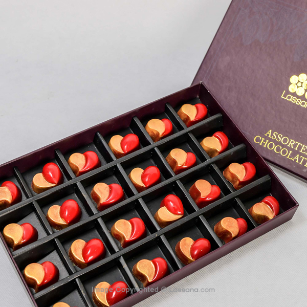 LAVISH RED CHOCOLATE HEARTS - 24PCS - Lassana Chocolates - in Sri Lanka