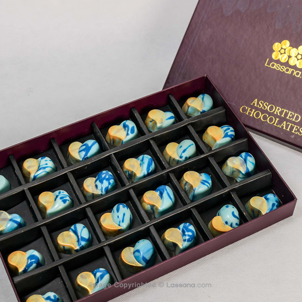 ROYAL BLUE  CHOCOLATE HEARTS - 24PCS - Lassana Chocolates - in Sri Lanka