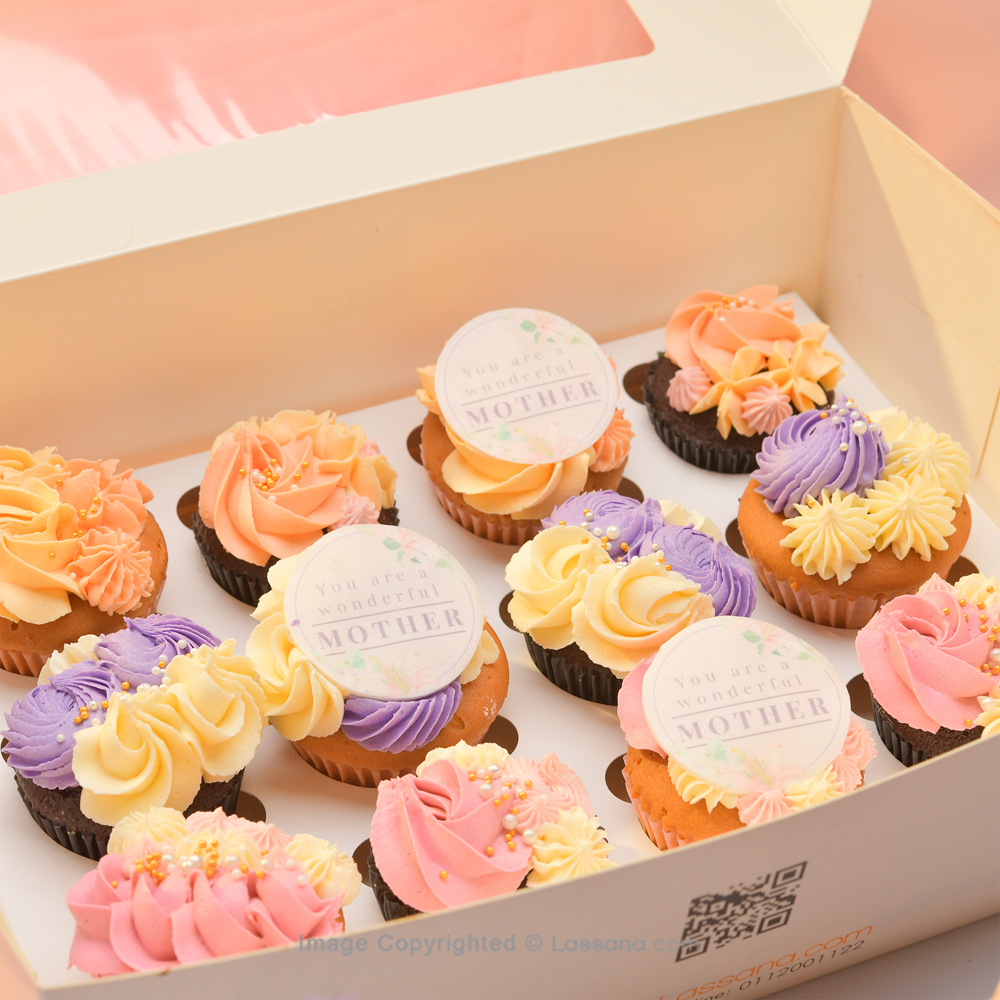 YOU ARE A WONDERFULL MOTHER ASSORTMENT CUP CAKES 12PCS | Lassana.com ...