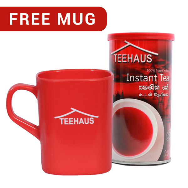 TEEHAUS CEYLON INSTANT TEA POWDER METAL TIN 200G WITH FREE MUG - Beverages - in Sri Lanka